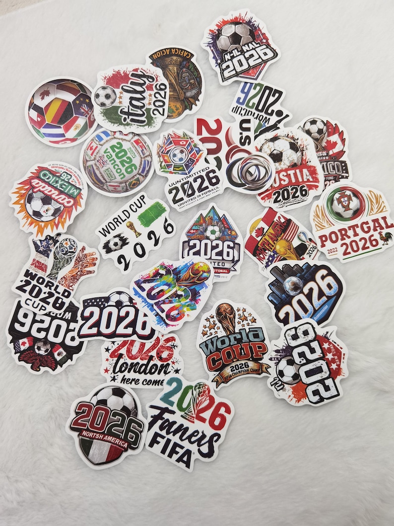 World Cup Themed Exquisite Stickers, All Unique (1 Set of 50 Pieces).
