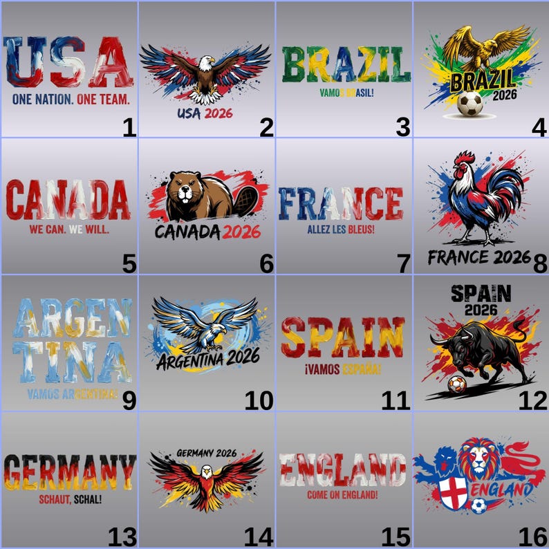 World Cup 2026 Countries DTF Transfer