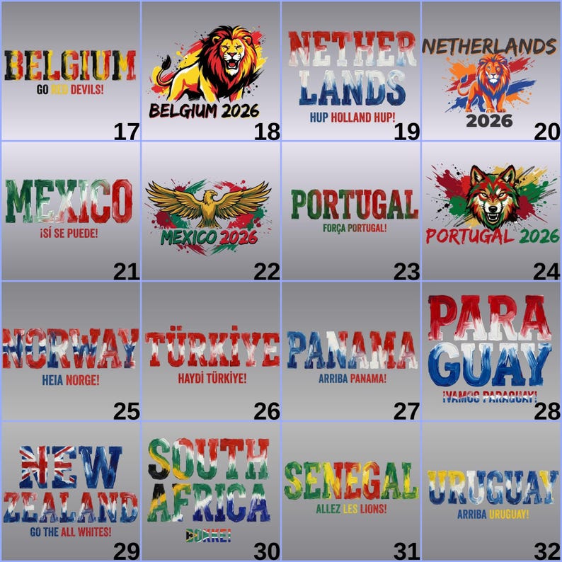 World Cup 2026 Countries DTF Transfer