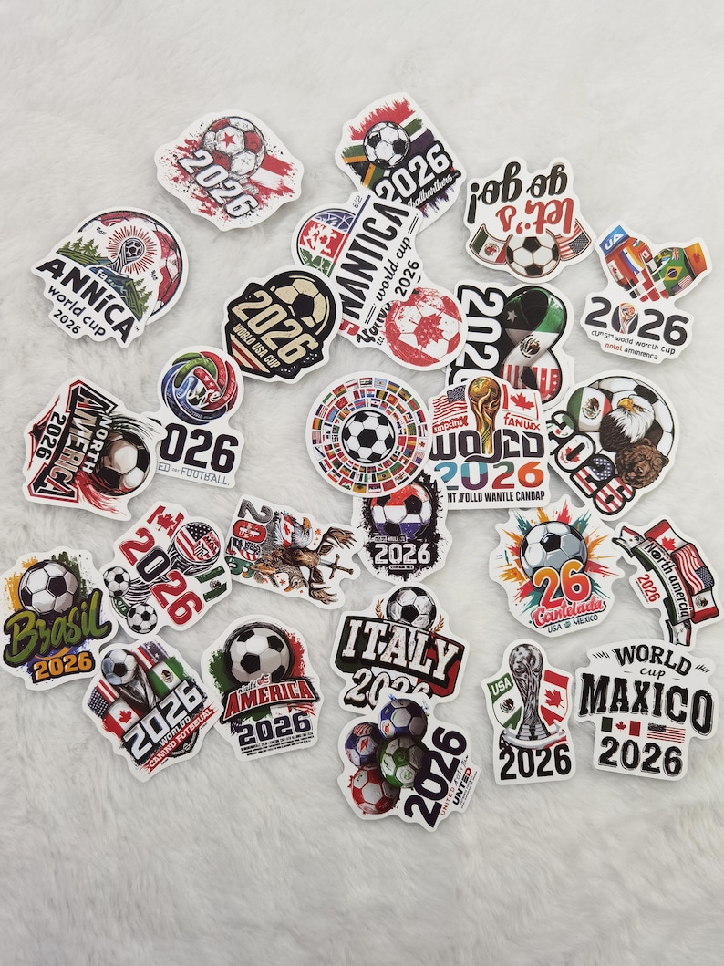 World Cup Themed Exquisite Stickers, All Unique (1 Set of 50 Pieces).