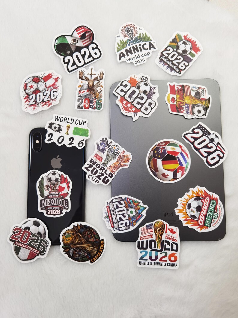 World Cup Themed Exquisite Stickers, All Unique (1 Set of 50 Pieces).