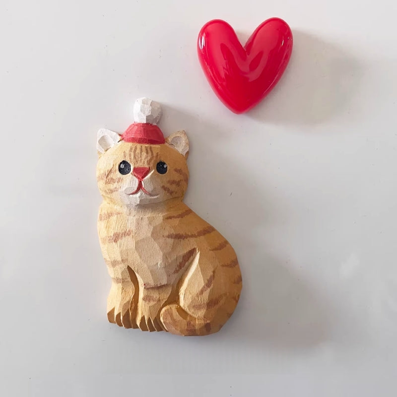 Cat Wooden Fridge Magnet Handmade
