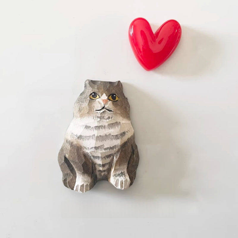 Cat Wooden Fridge Magnet Handmade