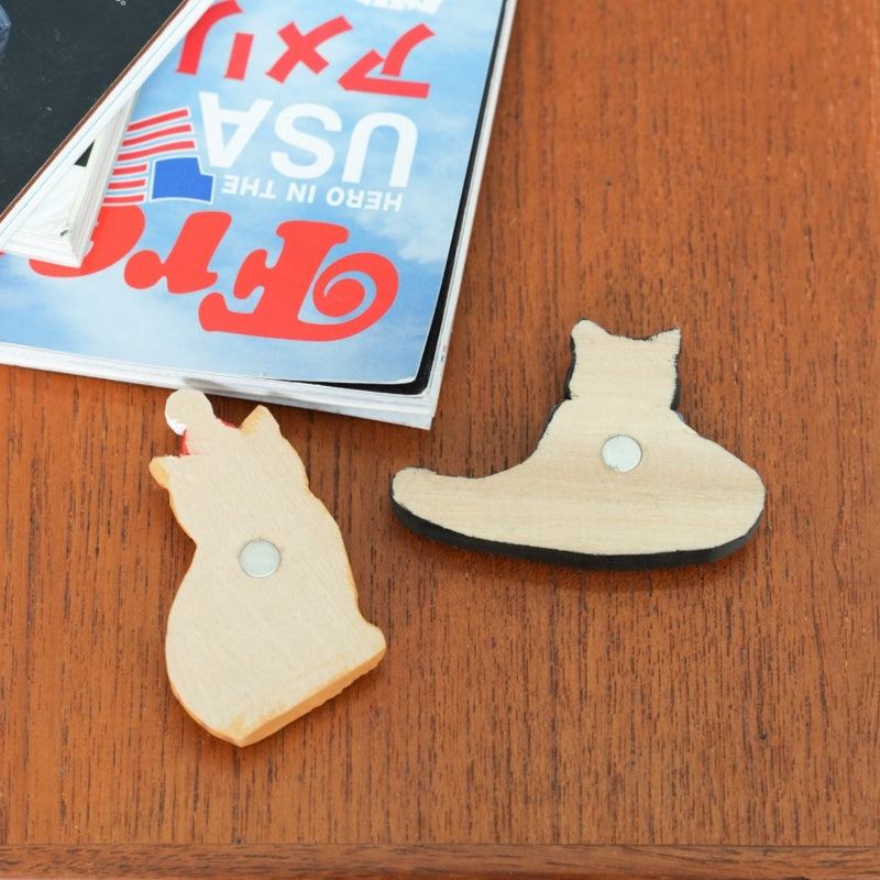 Cat Wooden Fridge Magnet Handmade