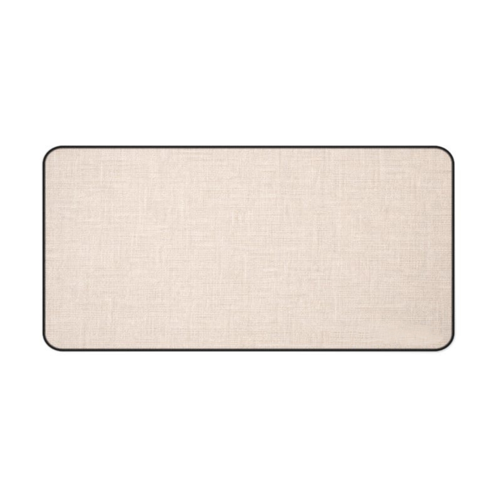 Beige Linen Texture Mouse Pad Office Desk Mat