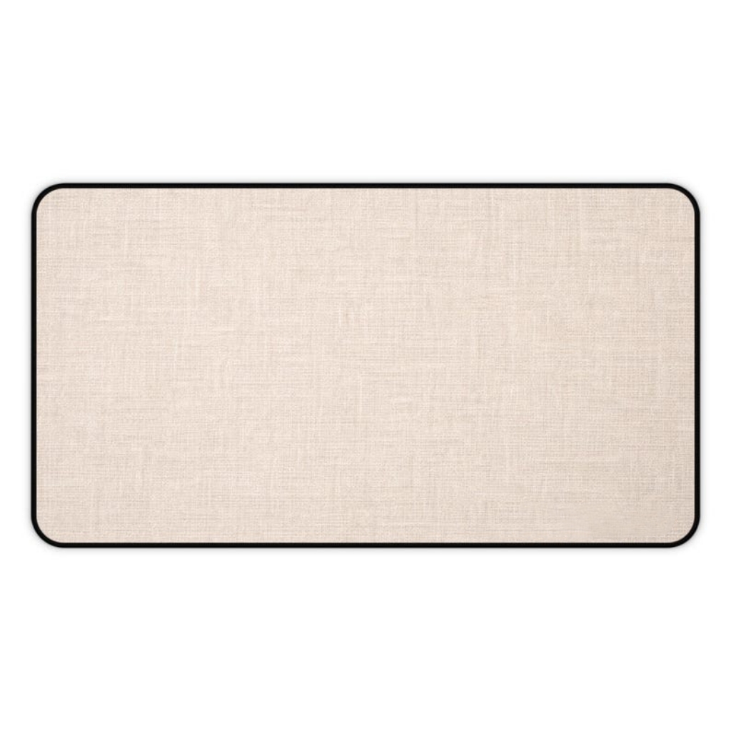 Beige Linen Texture Mouse Pad Office Desk Mat