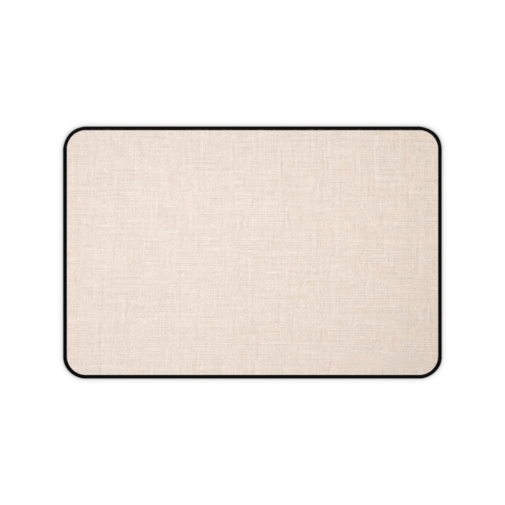 Beige Linen Texture Mouse Pad Office Desk Mat
