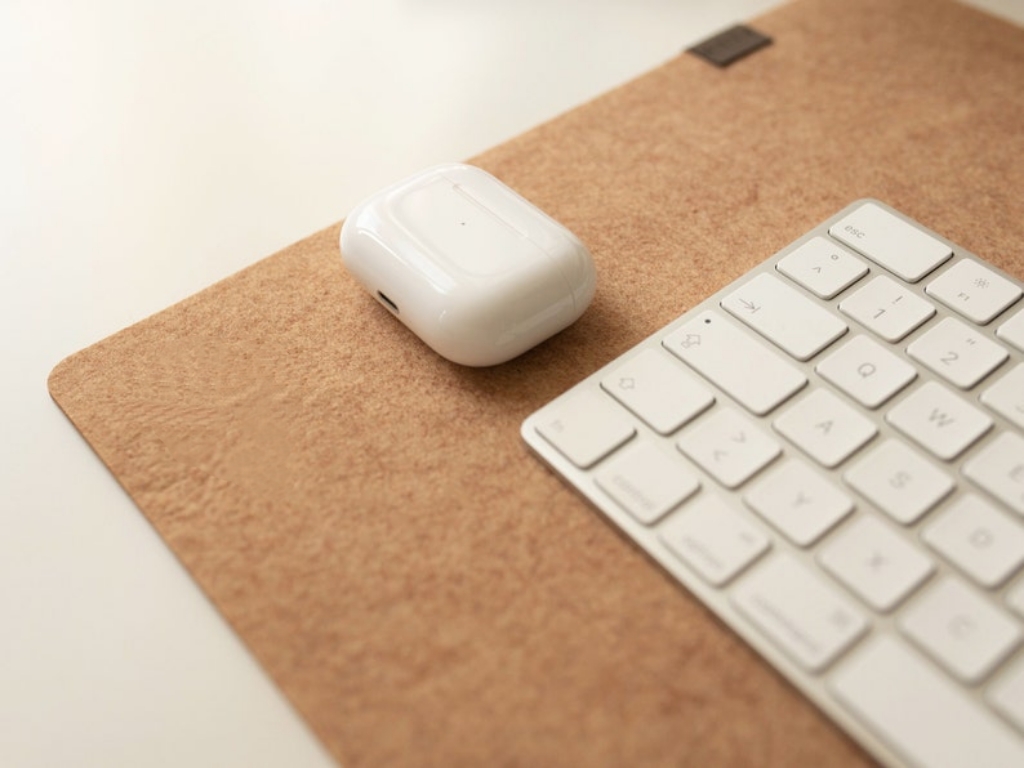 Felt Mouse Pad Beige Pastel Cream Neutral Desk Mat