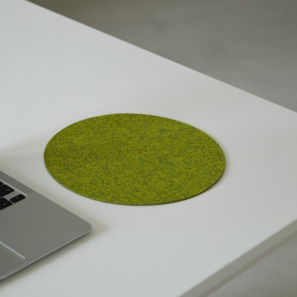 Minimalist Felt Mouse Pad Round Computer Accessory