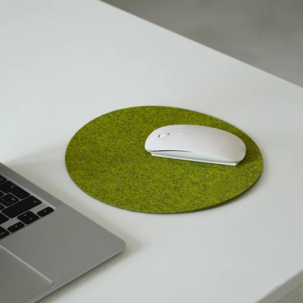 Minimalist Felt Mouse Pad Round Computer Accessory