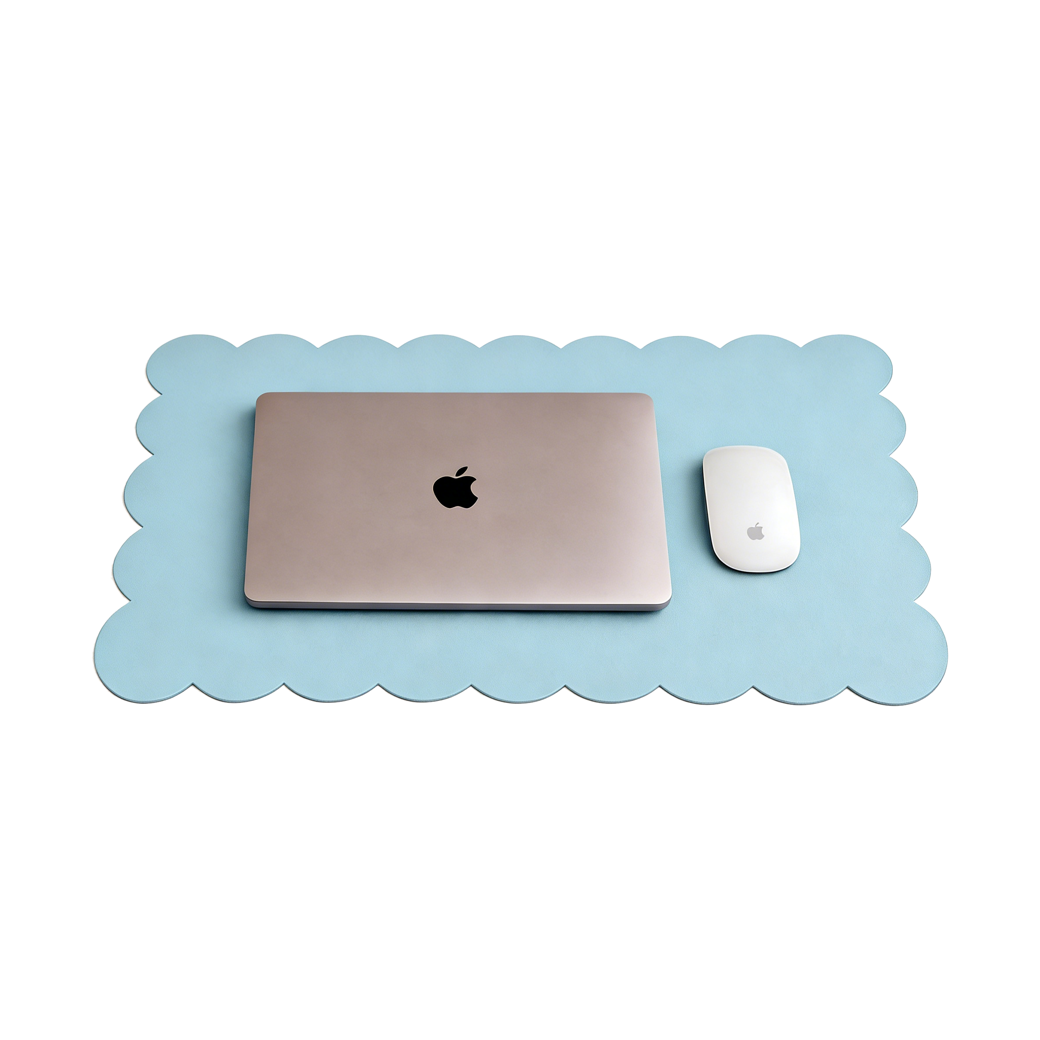 Scalloped Mouse Pad Vegan Leather Desk Mat