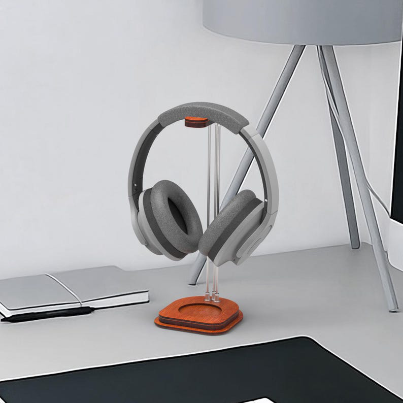 White Headphone Stand, Holder and Tech Gift Organizer