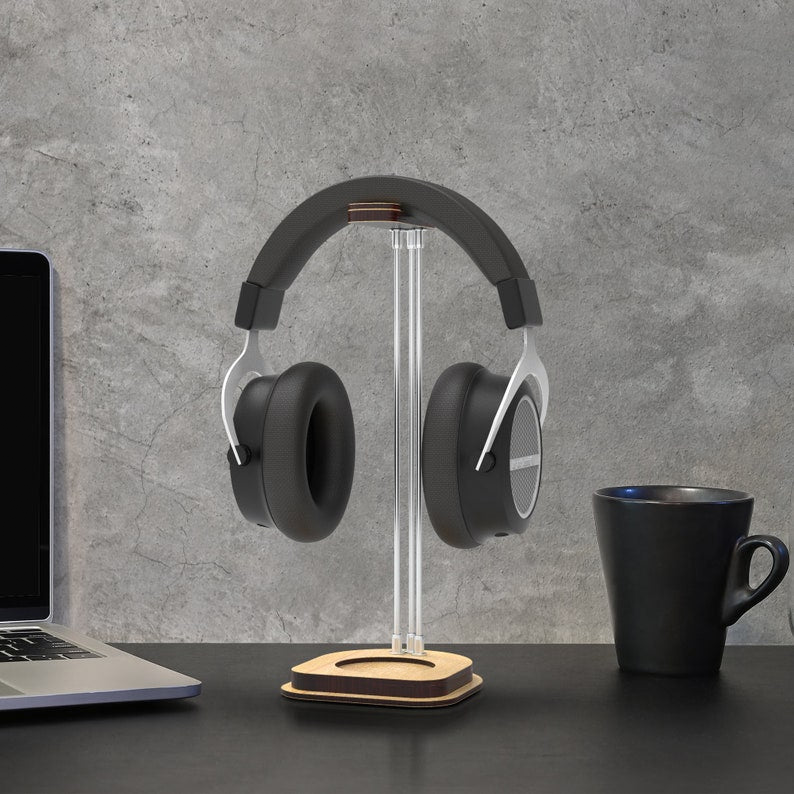 White Headphone Stand, Holder and Tech Gift Organizer