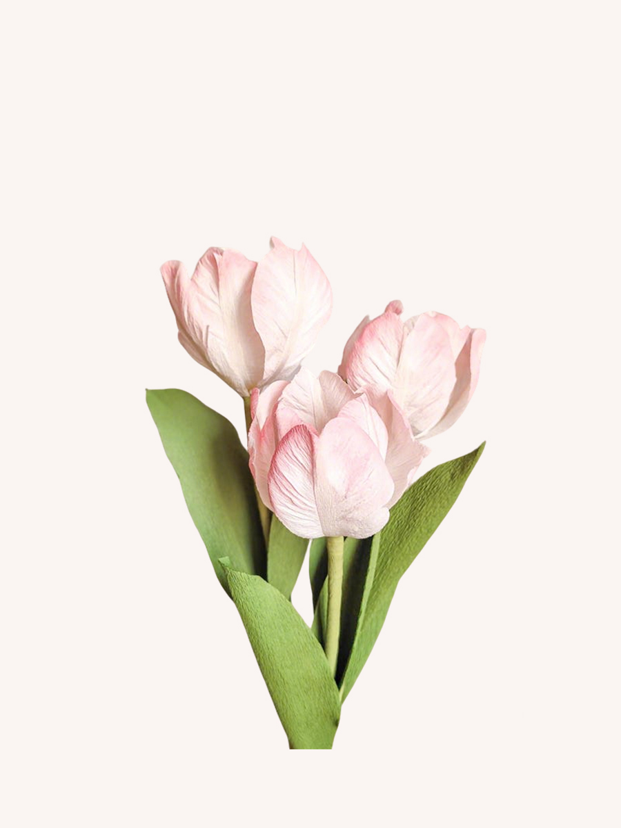Fleurs en papier crépon tulipes perroquet bouquet réaliste