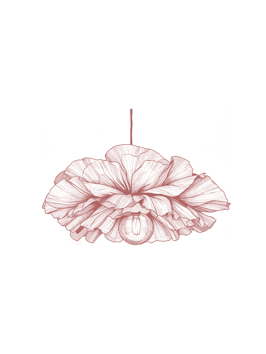 Abat-jour en papier crépon 绉纸灯罩