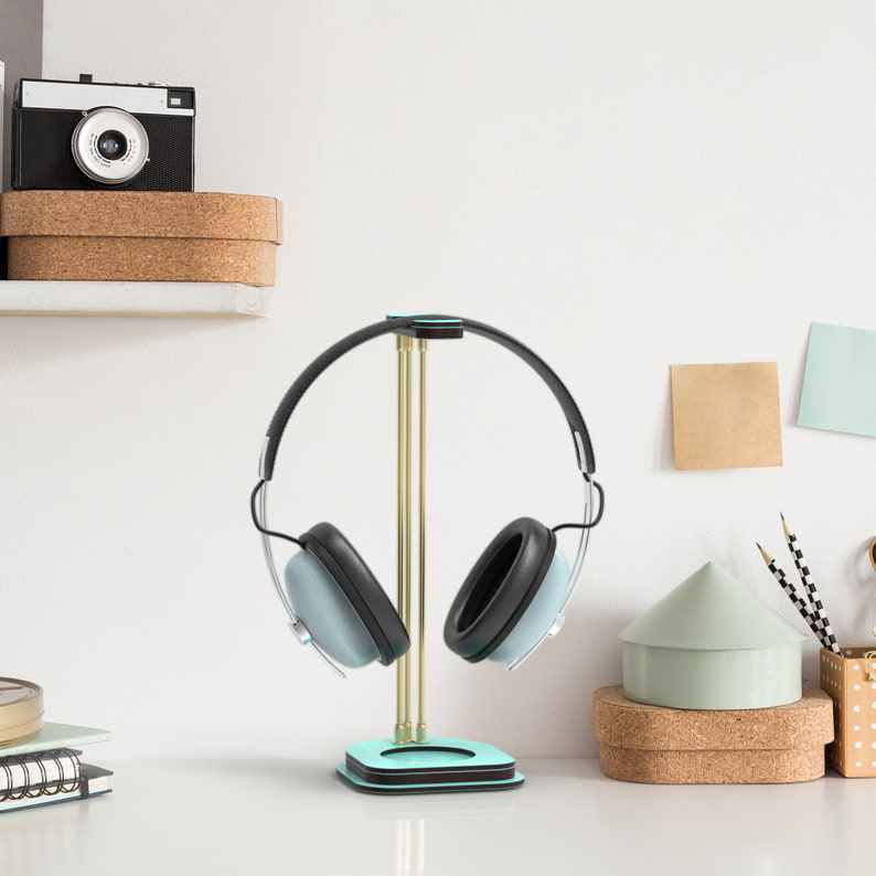 White Headphone Stand, Holder and Tech Gift Organizer