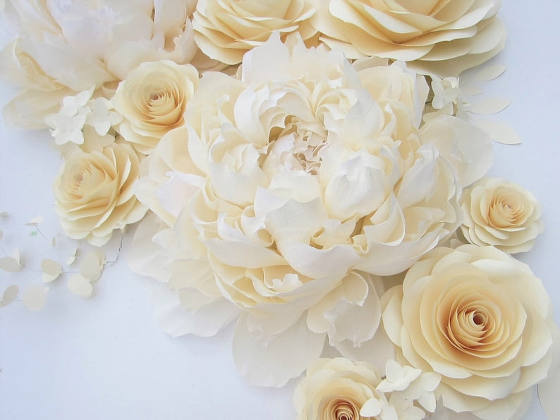 Décorations murales en papier crépon grande pivoine cadeau décoration