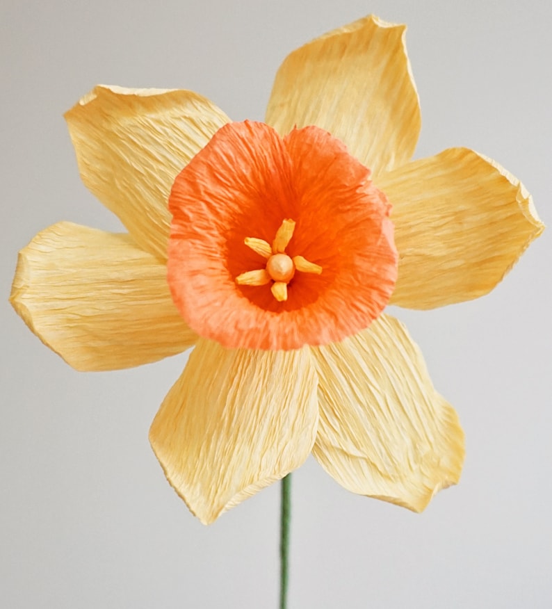 Fleurs en papier crépon narcisses bouquet printemps décoration