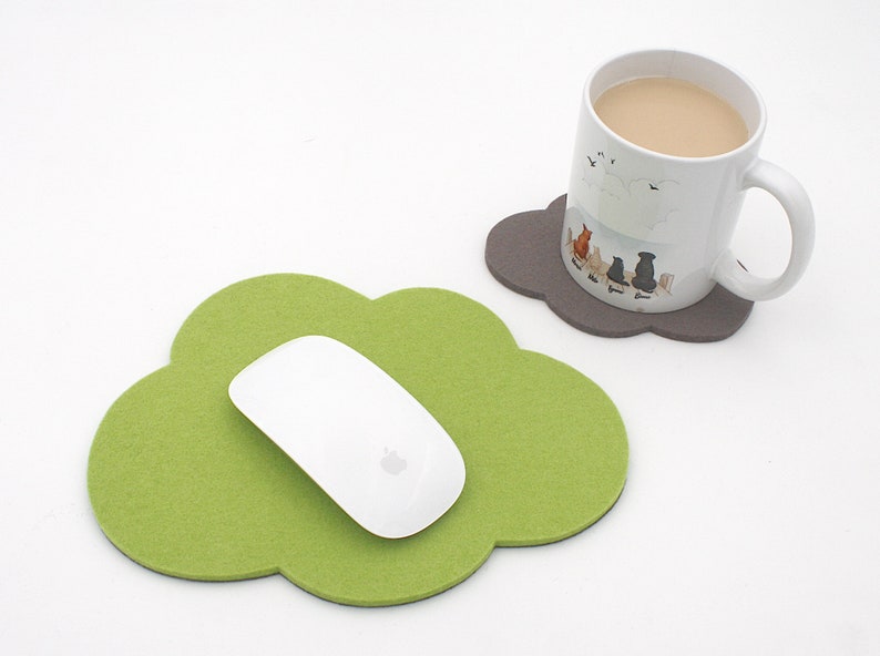 Cloud Mouse Pad with Matching Coaster