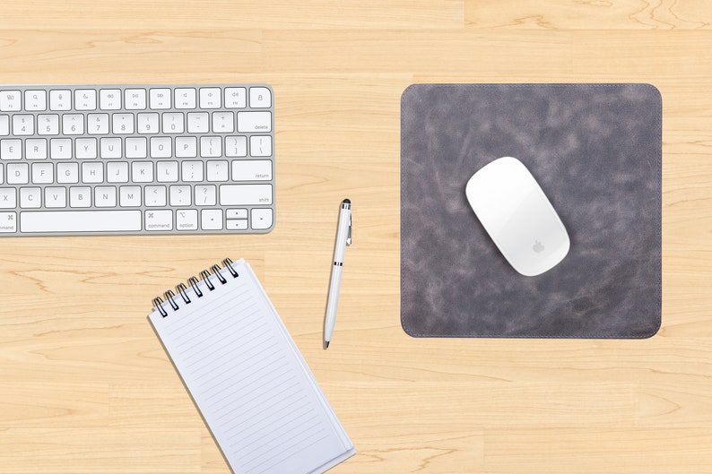 Leather Mouse Pad with Engraved Letters XL Desk Mat