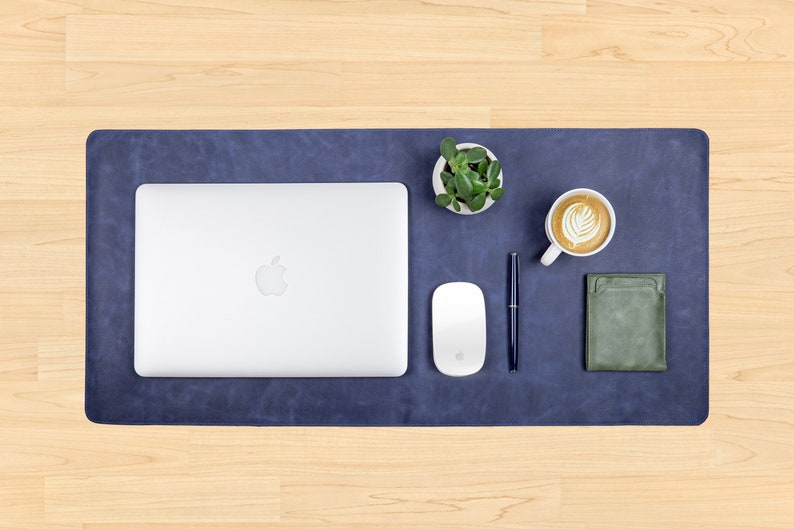 Leather Mouse Pad with Engraved Letters XL Desk Mat