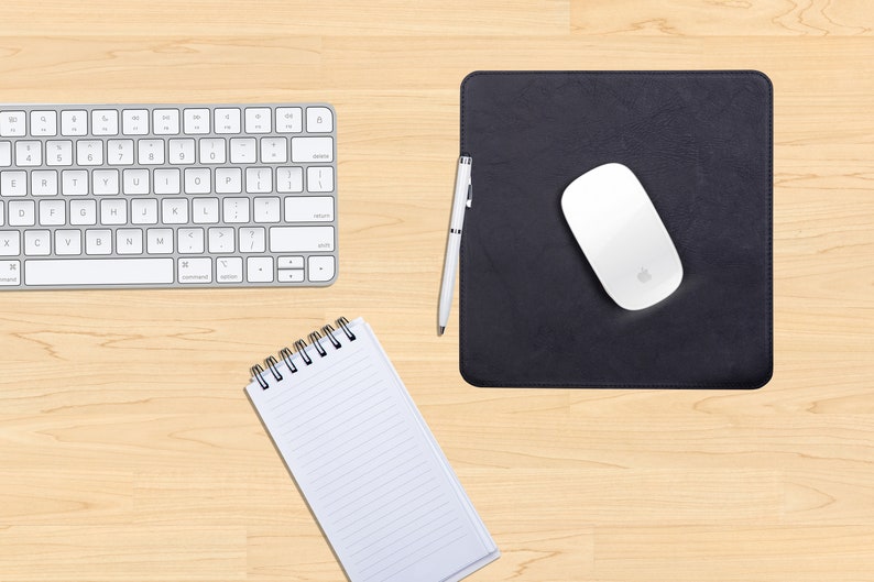 Leather Mouse Pad with Engraved Letters XL Desk Mat