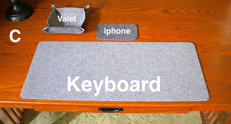 Merino Wool Felt Mouse Pad Desk Set