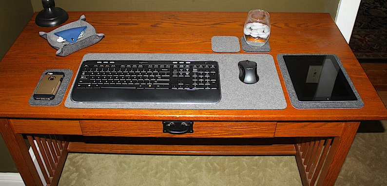 Merino Wool Felt Mouse Pad Desk Set
