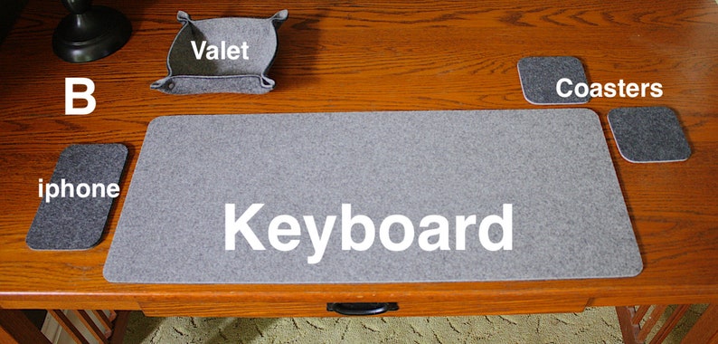 Merino Wool Felt Mouse Pad Desk Set