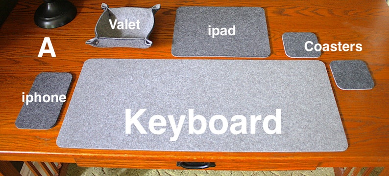 Merino Wool Felt Mouse Pad Desk Set