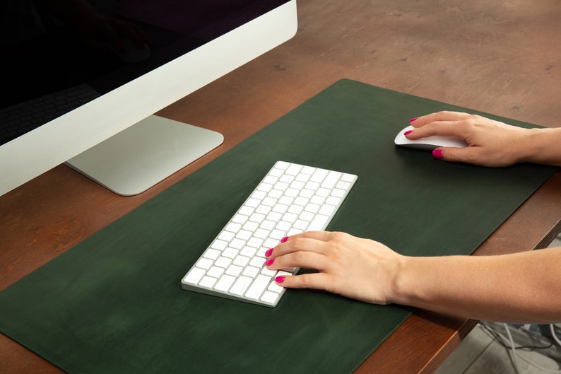 Copper Leather Mouse Pad Thick Non-Slip Desk Mat