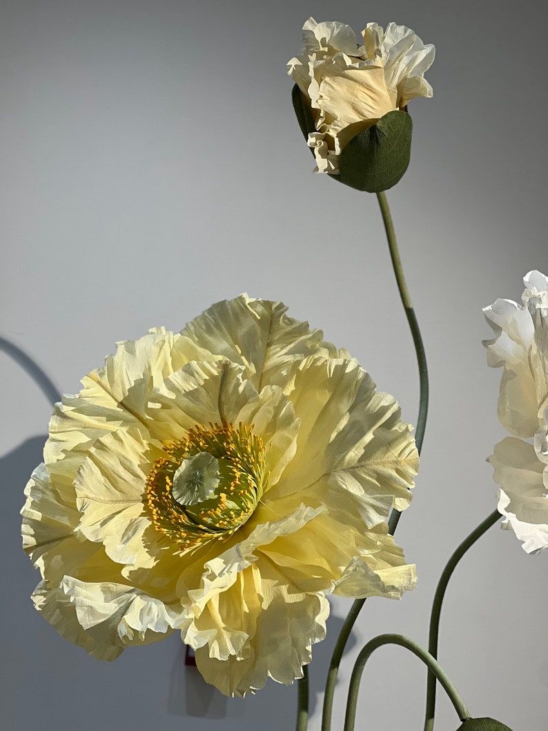 Coquelicots en papier surdimensionnés - Décoration d'événement autoportante