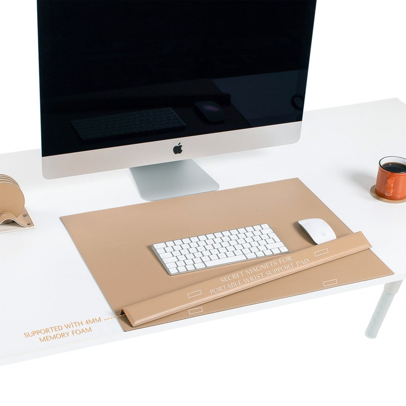 Leather Desk Mat with Edge Cover | Personalized Desk Accessory | Office Gift