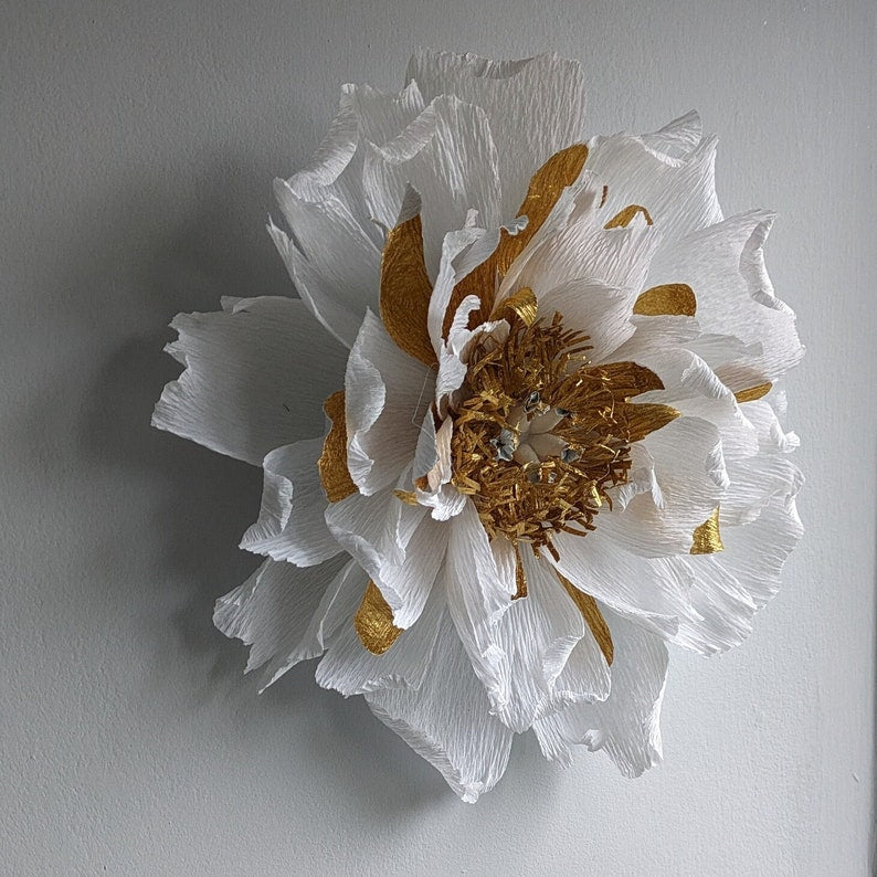 Décorations murales en papier crépon florales 15-25 cm mariage vitrine