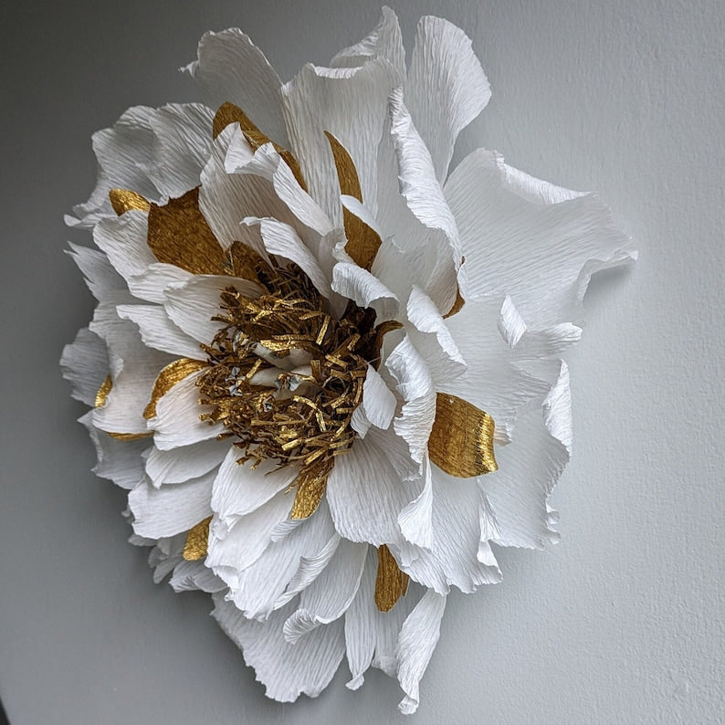 Décorations murales en papier crépon florales 15-25 cm mariage vitrine