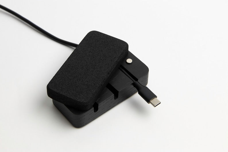 Walnut Magnetic Cable Organizer – Desk Cord Management Box