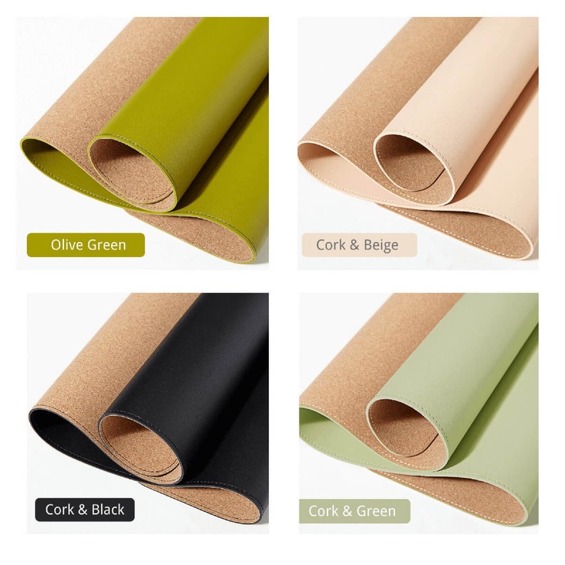 Cork Mouse Pad with PU Leather Desk Mat