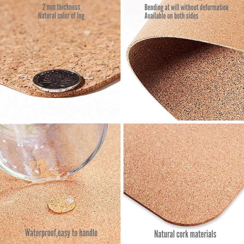 Cork Mouse Pad with PU Leather Desk Mat