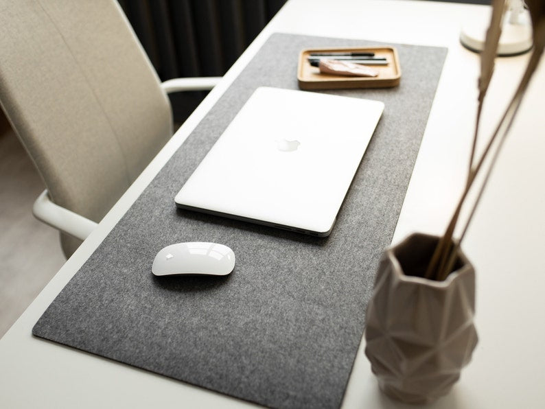 Felt Mouse Pad Dark Gray Extra Large Desk Mat