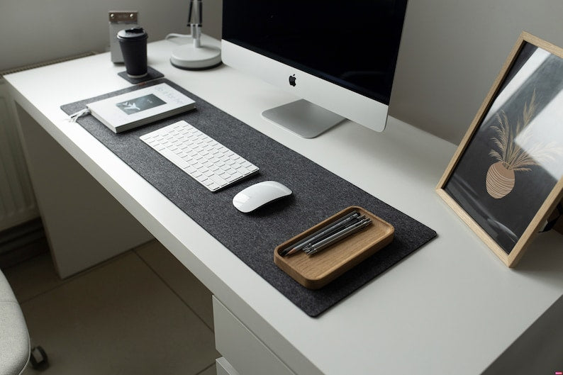 Felt Mouse Pad Dark Gray Extra Large Desk Mat