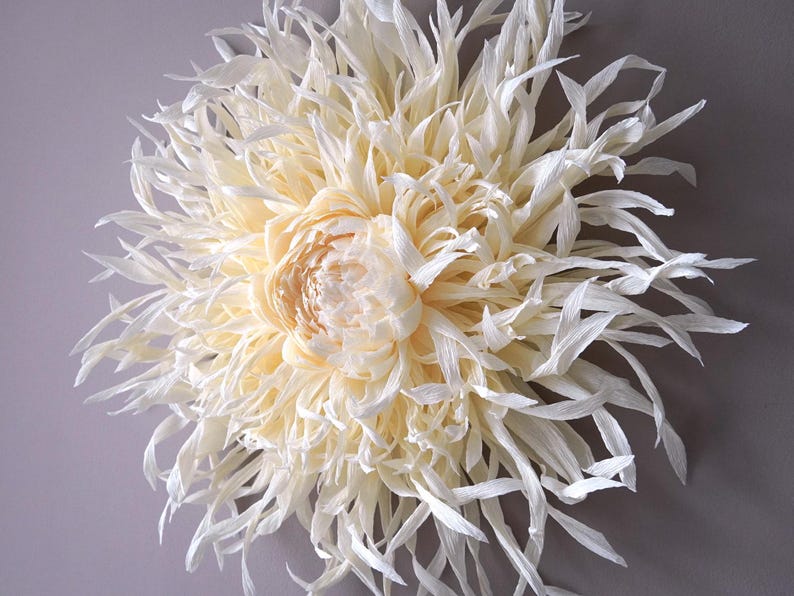 Décorations murales en papier crépon dahlia géant mariage bohème