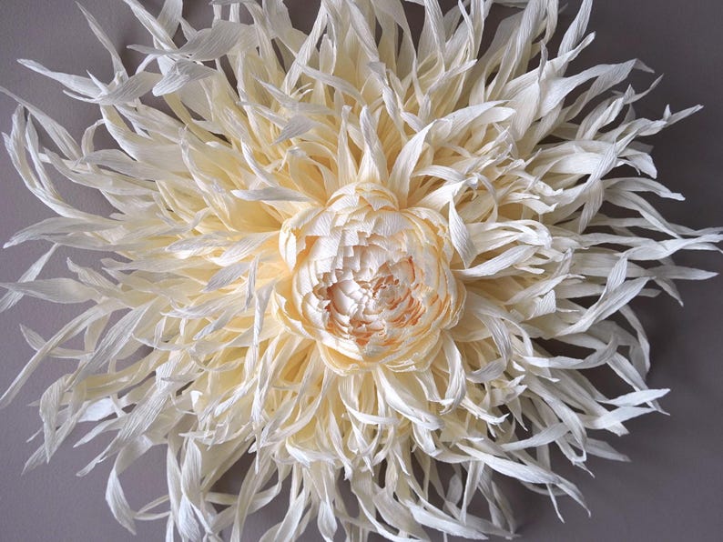 Décorations murales en papier crépon dahlia géant mariage bohème