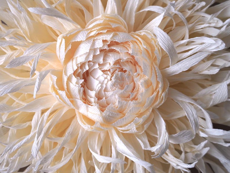 Décorations murales en papier crépon dahlia géant mariage bohème