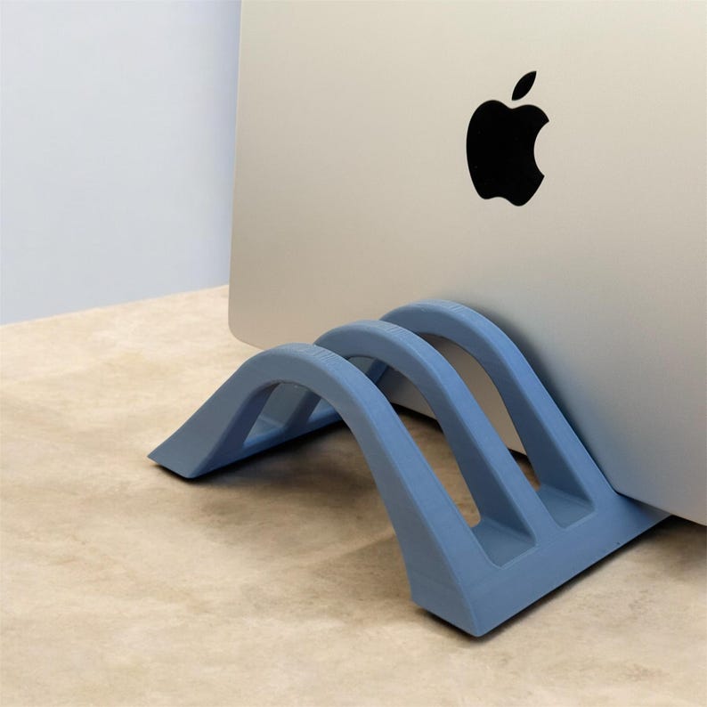 Sleek Vertical Laptop Stand Holds Up to 3 Devices