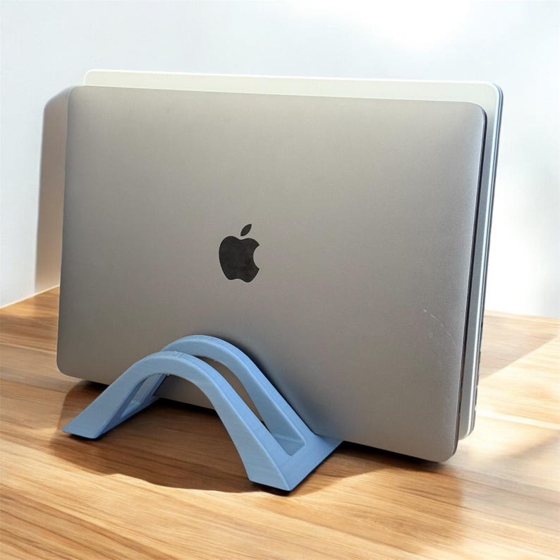 Sleek Vertical Laptop Stand Holds Up to 3 Devices
