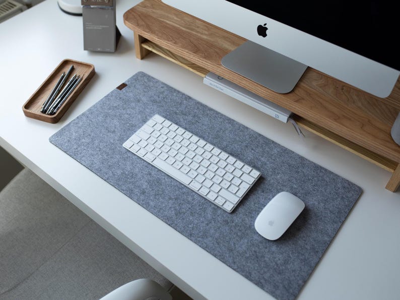Felt Mouse Pad Dark Gray Extra Large Desk Mat