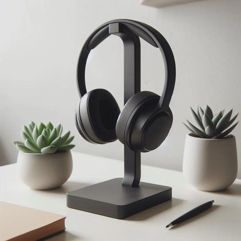 Minimalist Headphone Stand, 3D Printed Desk Holder
