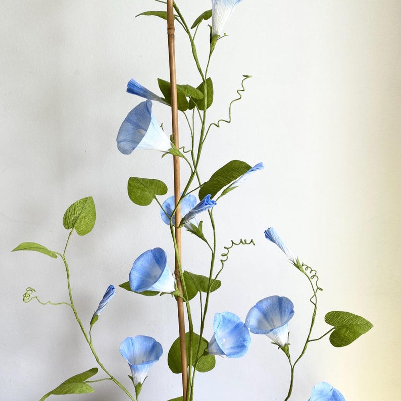 Morning Glory fleurs en papier crépon grande plante décorative en pot