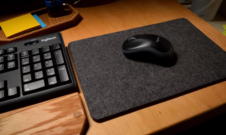 Wool Felt Mouse Pad with Natural Cork Base