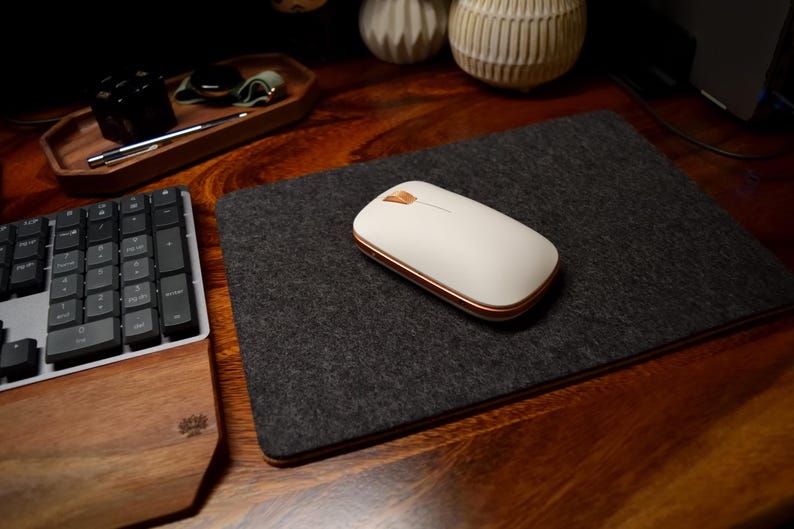 Wool Felt Mouse Pad with Natural Cork Base